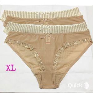 New 4 pcs Solid / Stripe Low-Rise Bikinis